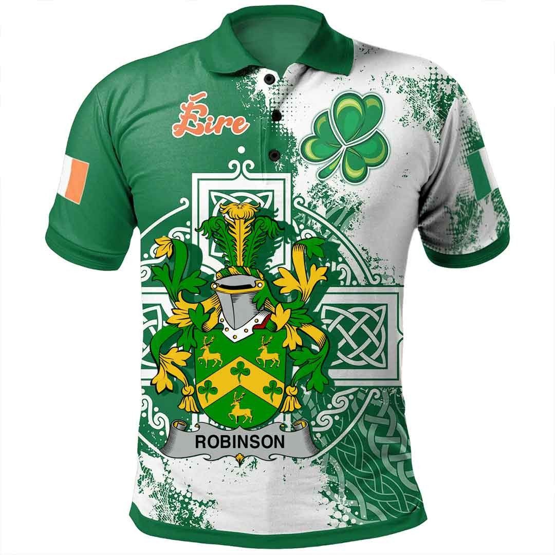 Ireland Clothing - Robinson Irish Family Crest Polo Shirt - Irish Celtic Cross A7 Ireland Clothing - Robinson Irish Family Crest Polo Shirt - Irish Celtic Cross A7
