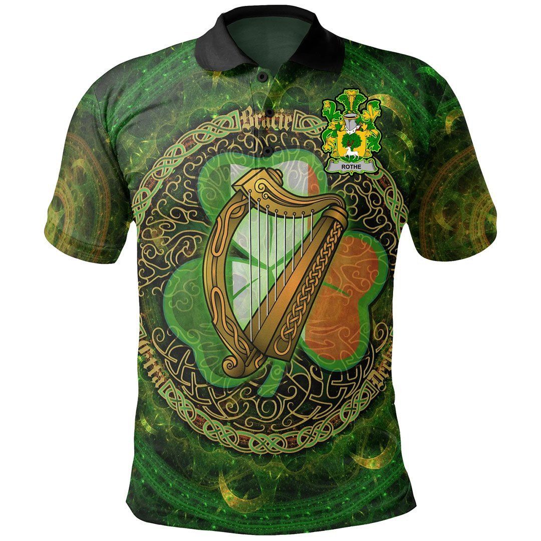 Ireland Clothing - Rothe Irish Family Crest Polo Shirt - Celtic Tree A7 Ireland Clothing - Rothe Irish Family Crest Polo Shirt - Celtic Tree A7