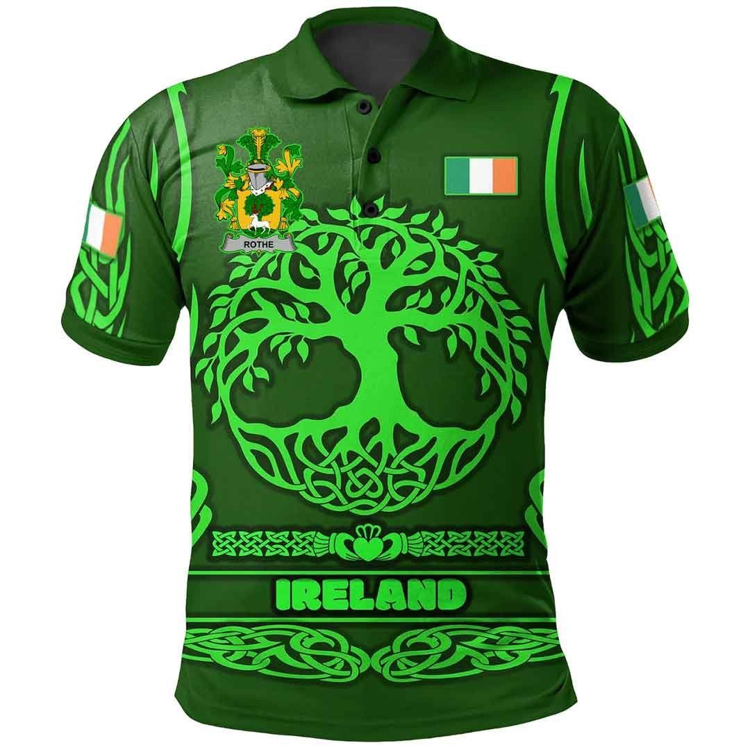 Ireland Clothing - Rothe Irish Family Crest Polo Shirt - Symbol of Celtic A7 Ireland Clothing - Rothe Irish Family Crest Polo Shirt - Symbol of Celtic A7