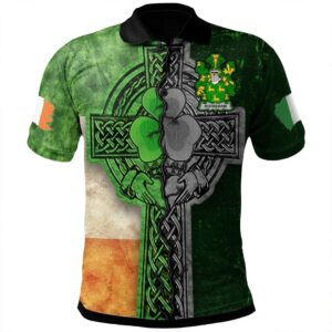 Ireland Clothing - Rotheram Irish Family Crest Polo Shirt - Irish Claddagh Cross A7