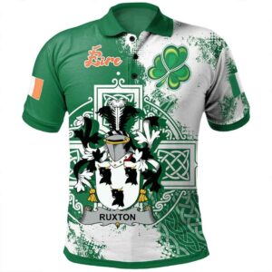 Ireland Clothing - Ruxton Irish Family Crest Polo Shirt - Irish Celtic Cross A7