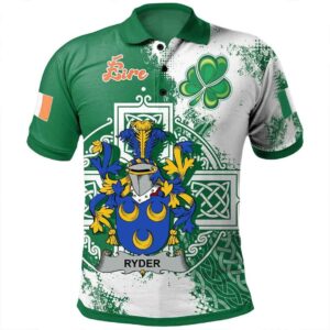 Ireland Clothing - Ryder Irish Family Crest Polo Shirt - Irish Celtic Cross A7