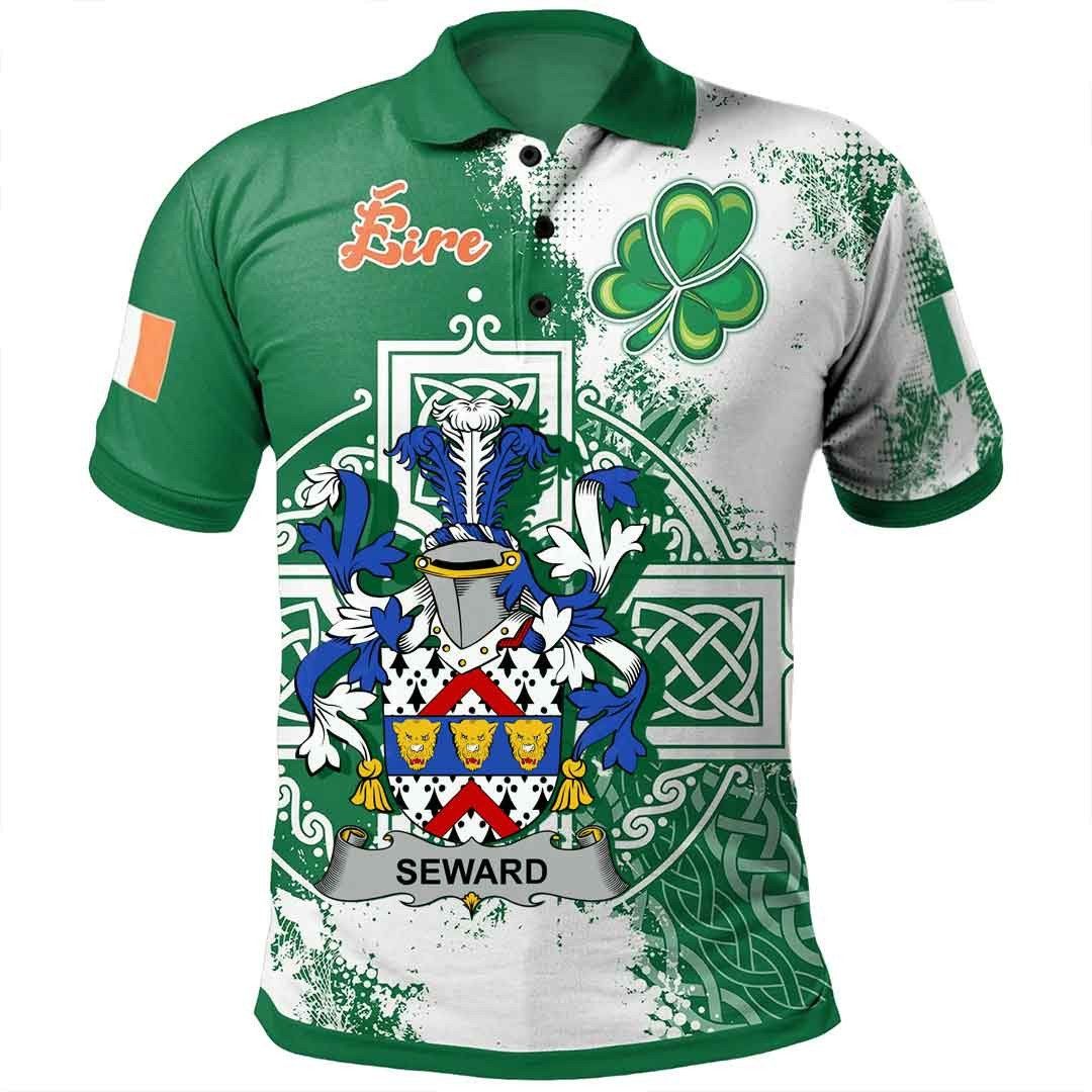 Ireland Clothing - Seward Irish Family Crest Polo Shirt - Irish Celtic Cross A7 Ireland Clothing - Seward Irish Family Crest Polo Shirt - Irish Celtic Cross A7