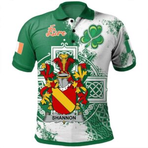 Ireland Clothing - Shannon Irish Family Crest Polo Shirt - Irish Celtic Cross A7