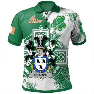 Ireland Clothing - Sharpe Irish Family Crest Polo Shirt - Irish Celtic Cross A7