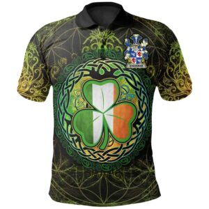 Ireland Clothing - Shearman Irish Family Crest Polo Shirt - Irish Shamrock Triangle A7