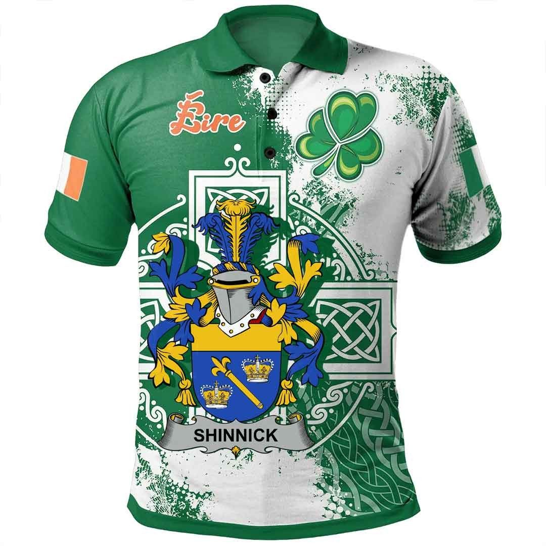 Ireland Clothing - Shinnick Irish Family Crest Polo Shirt - Irish Celtic Cross A7 Ireland Clothing - Shinnick Irish Family Crest Polo Shirt - Irish Celtic Cross A7