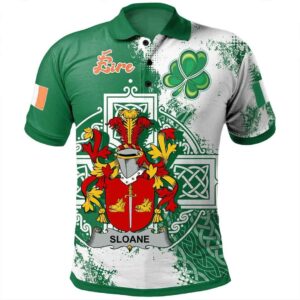 Ireland Clothing - Sloane Irish Family Crest Polo Shirt - Irish Celtic Cross A7
