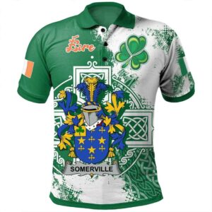 Ireland Clothing - Somerville Irish Family Crest Polo Shirt - Irish Celtic Cross A7
