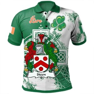 Ireland Clothing - Steen Irish Family Crest Polo Shirt - Irish Celtic Cross A7