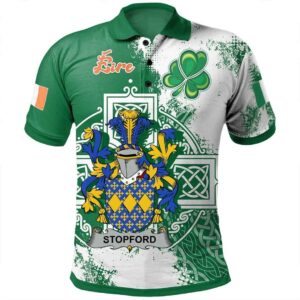 Ireland Clothing - Stopford Irish Family Crest Polo Shirt - Irish Celtic Cross A7