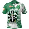 Ireland Clothing - Strong Irish Family Crest Polo Shirt - Irish Celtic Cross A7