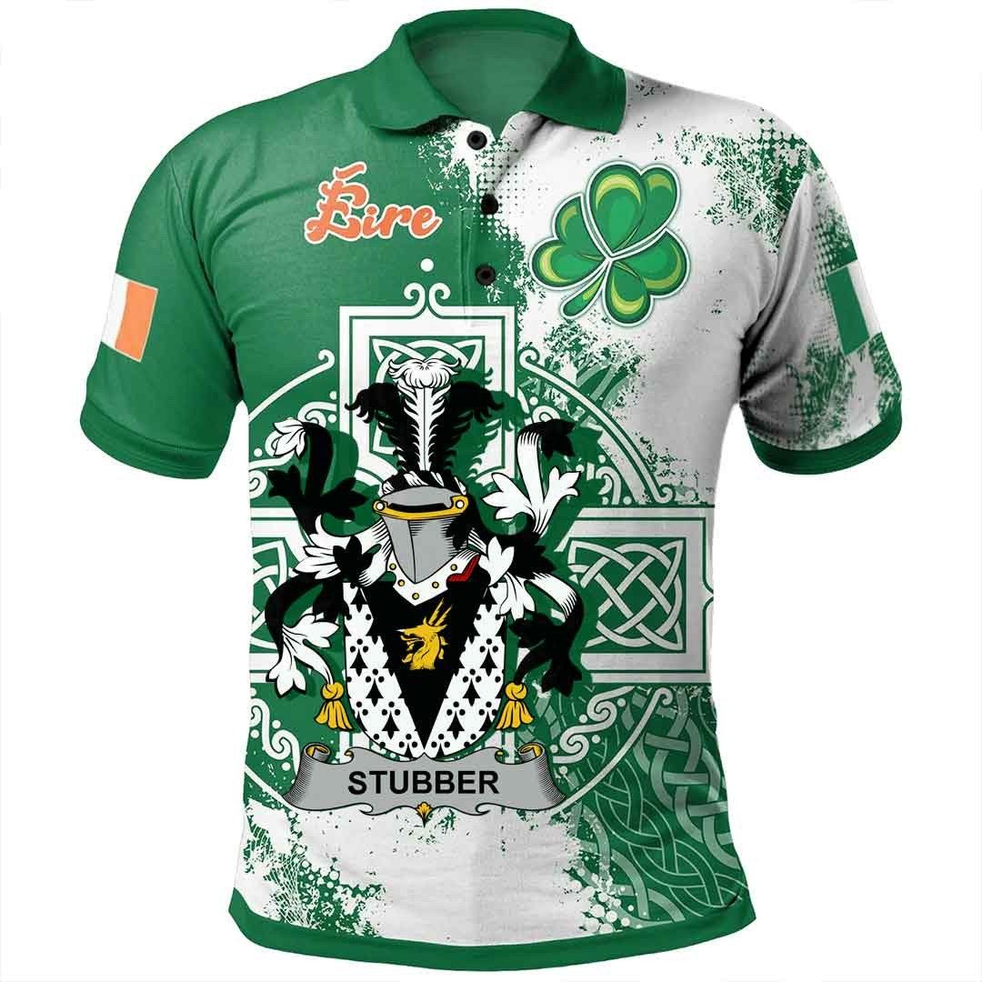 Ireland Clothing - Stubber Irish Family Crest Polo Shirt - Irish Celtic Cross A7 Ireland Clothing - Stubber Irish Family Crest Polo Shirt - Irish Celtic Cross A7