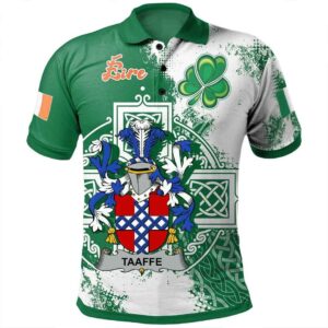 Ireland Clothing - Taaffe Irish Family Crest Polo Shirt - Irish Celtic Cross A7
