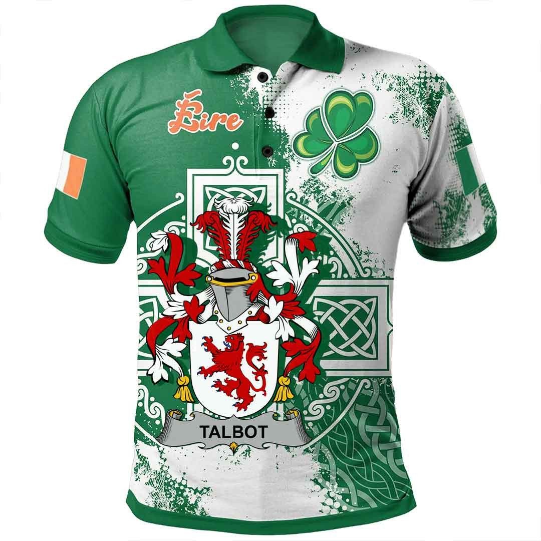 Ireland Clothing - Talbot Irish Family Crest Polo Shirt - Irish Celtic Cross A7 Ireland Clothing - Talbot Irish Family Crest Polo Shirt - Irish Celtic Cross A7