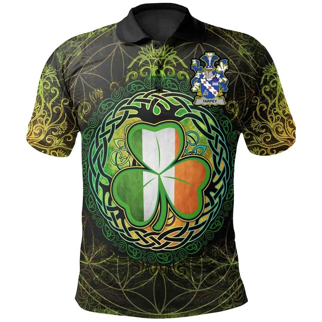 Ireland Clothing - Tarpey Irish Family Crest Polo Shirt - Irish Shamrock Triangle A7 Ireland Clothing - Tarpey Irish Family Crest Polo Shirt - Irish Shamrock Triangle A7
