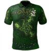 Ireland Clothing - Tempest Irish Family Crest Polo Shirt - Celtic Thistle Flowers Green A7