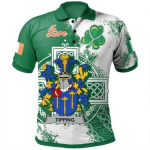 Ireland Clothing - Tipping Irish Family Crest Polo Shirt - Irish Celtic Cross A7