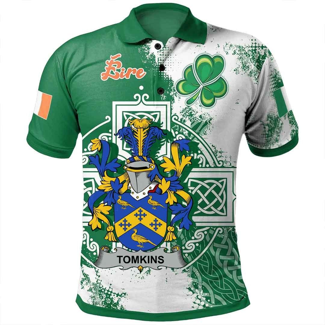 Ireland Clothing - Tomkins Irish Family Crest Polo Shirt - Irish Celtic Cross A7 Ireland Clothing - Tomkins Irish Family Crest Polo Shirt - Irish Celtic Cross A7