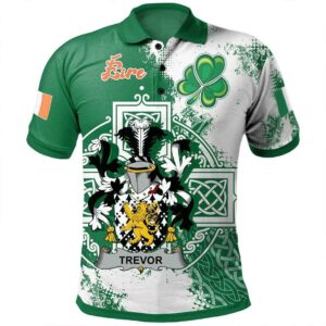 Ireland Clothing - Trevor Irish Family Crest Polo Shirt - Irish Celtic Cross A7