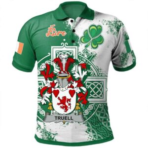 Ireland Clothing - Truell Irish Family Crest Polo Shirt - Irish Celtic Cross A7