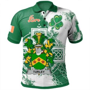 Ireland Clothing - Turley Irish Family Crest Polo Shirt - Irish Celtic Cross A7