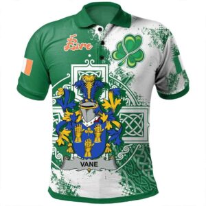 Ireland Clothing - Vane Irish Family Crest Polo Shirt - Irish Celtic Cross A7