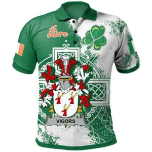 Ireland Clothing - Vigors Irish Family Crest Polo Shirt - Irish Celtic Cross A7