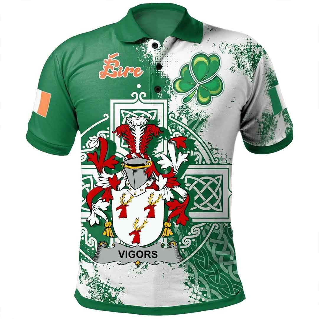 Ireland Clothing - Vigors Irish Family Crest Polo Shirt - Irish Celtic Cross A7 Ireland Clothing - Vigors Irish Family Crest Polo Shirt - Irish Celtic Cross A7