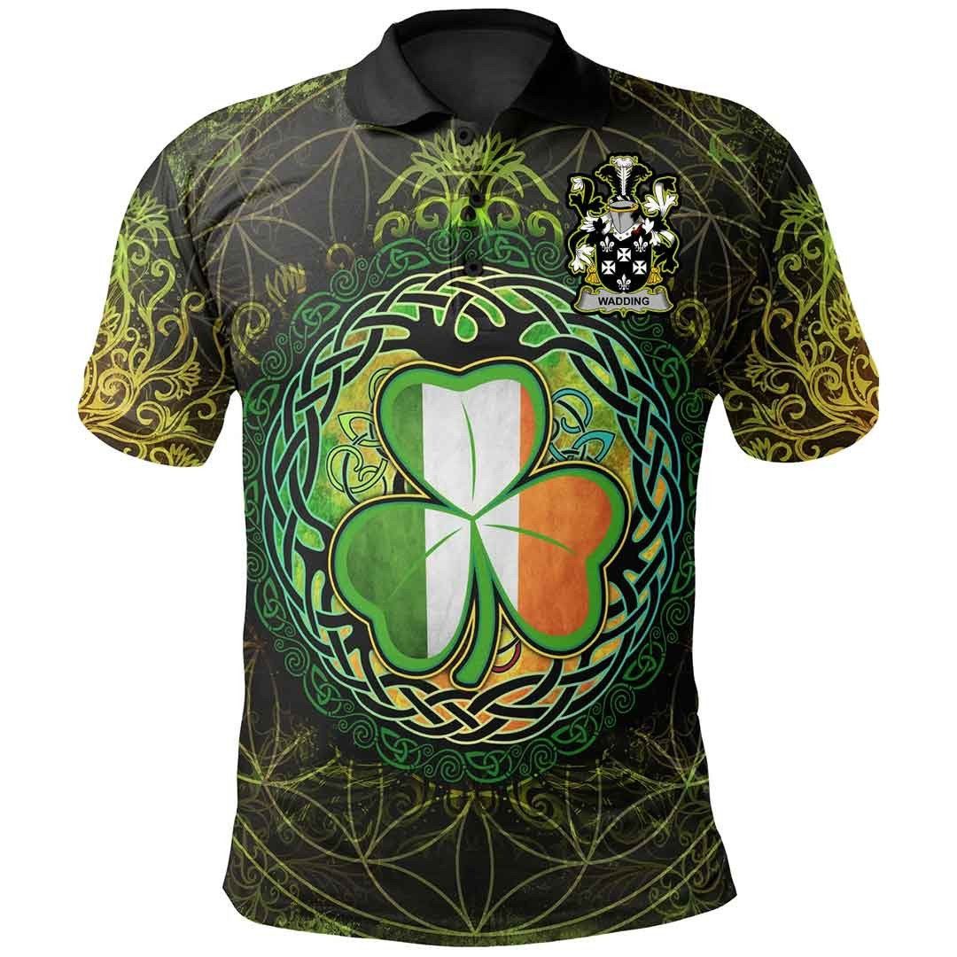 Ireland Clothing - Wadding Irish Family Crest Polo Shirt - Irish Shamrock Triangle A7 Ireland Clothing - Wadding Irish Family Crest Polo Shirt - Irish Shamrock Triangle A7