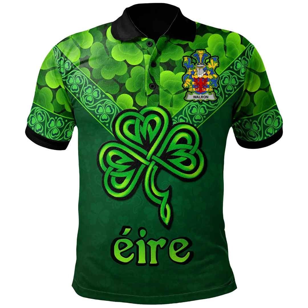 Ireland Clothing - Walron Irish Family Crest Polo Shirt - Irish Shamrock Triangle A7 Ireland Clothing - Walron Irish Family Crest Polo Shirt - Irish Shamrock Triangle A7