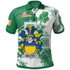 Ireland Clothing - Walter Irish Family Crest Polo Shirt - Irish Celtic Cross A7