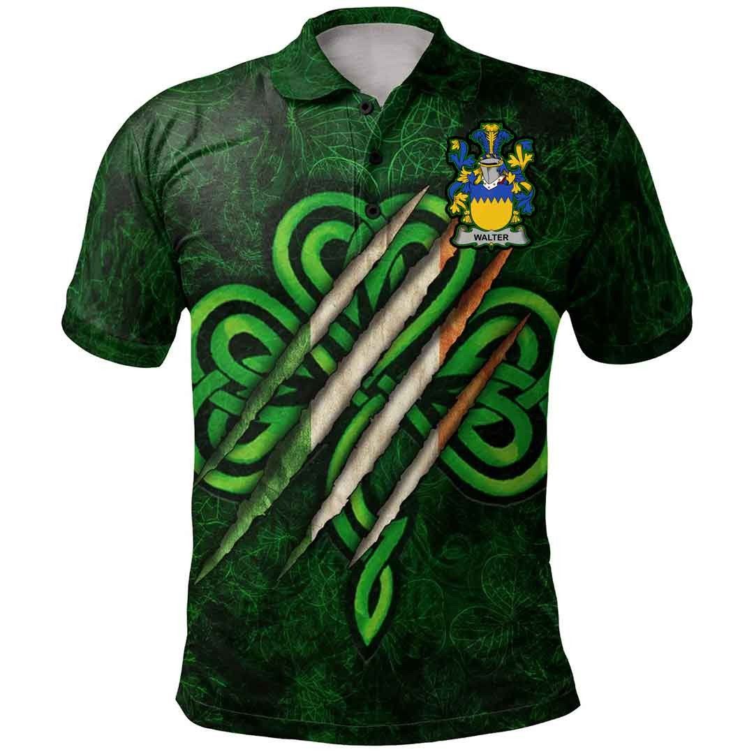 Ireland Clothing - Walter Irish Family Crest Polo Shirt - Irish Shamrock Scratch A7 Ireland Clothing - Walter Irish Family Crest Polo Shirt - Irish Shamrock Scratch A7