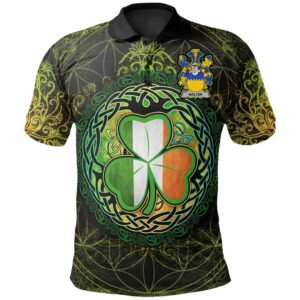 Ireland Clothing - Walter Irish Family Crest Polo Shirt - Irish Shamrock Triangle A7