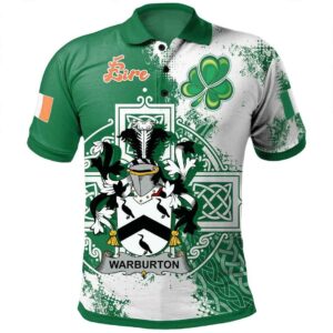 Ireland Clothing - Warburton Irish Family Crest Polo Shirt - Irish Celtic Cross A7