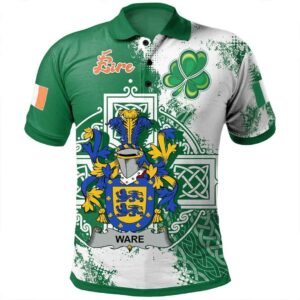 Ireland Clothing - Ware Irish Family Crest Polo Shirt - Irish Celtic Cross A7