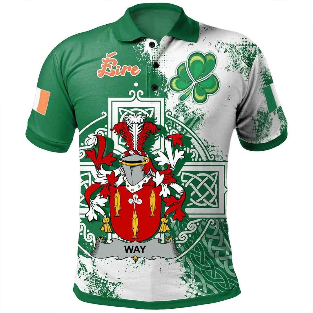 Ireland Clothing - Way Irish Family Crest Polo Shirt - Irish Celtic Cross A7 Ireland Clothing - Way Irish Family Crest Polo Shirt - Irish Celtic Cross A7
