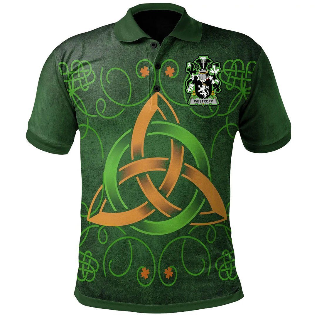 Ireland Clothing - Westropp Irish Family Crest Polo Shirt - Celtic Triquetra Knot A7 Ireland Clothing - Westropp Irish Family Crest Polo Shirt - Celtic Triquetra Knot A7