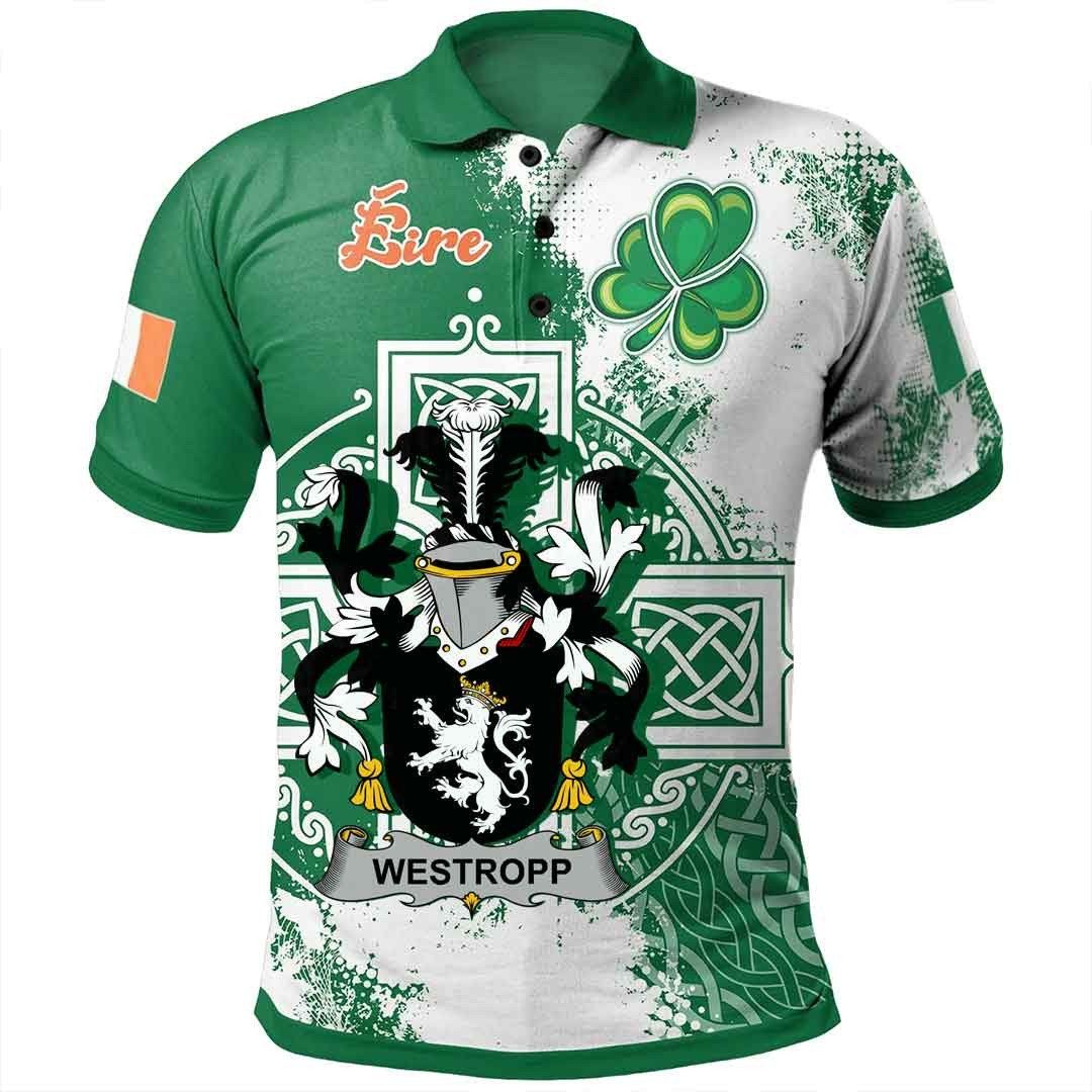 Ireland Clothing - Westropp Irish Family Crest Polo Shirt - Irish Celtic Cross A7 Ireland Clothing - Westropp Irish Family Crest Polo Shirt - Irish Celtic Cross A7