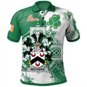 Ireland Clothing - Wethers Irish Family Crest Polo Shirt - Irish Celtic Cross A7