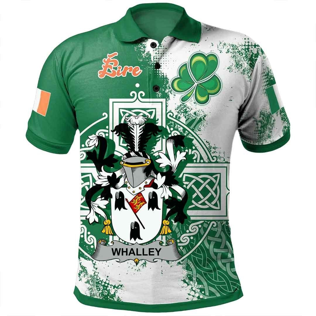 Ireland Clothing - Whalley Irish Family Crest Polo Shirt - Irish Celtic Cross A7 Ireland Clothing - Whalley Irish Family Crest Polo Shirt - Irish Celtic Cross A7