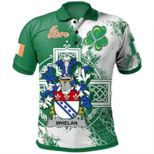 Ireland Clothing - Whelan Irish Family Crest Polo Shirt - Irish Celtic Cross A7