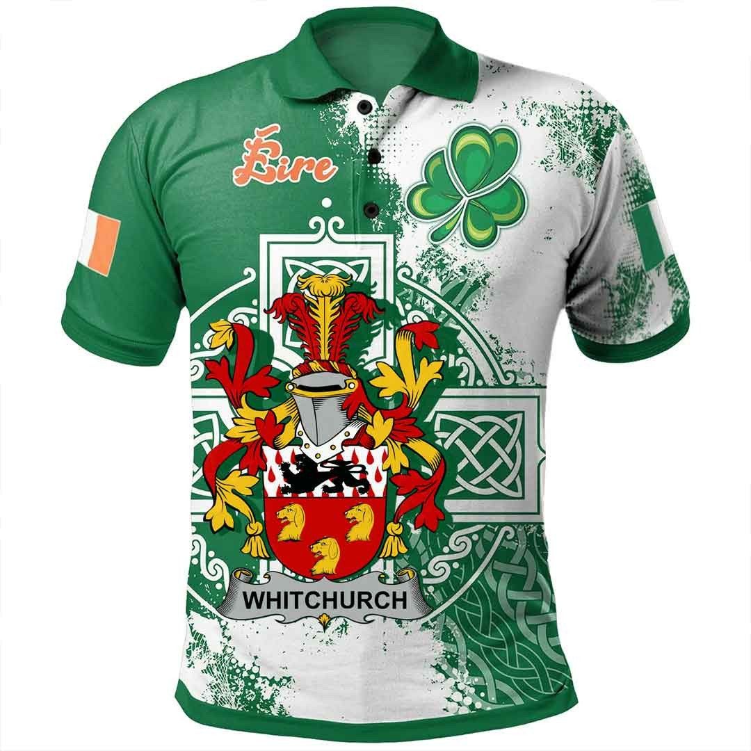Ireland Clothing - Whitchurch Irish Family Crest Polo Shirt - Irish Celtic Cross A7 Ireland Clothing - Whitchurch Irish Family Crest Polo Shirt - Irish Celtic Cross A7