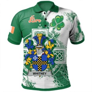 Ireland Clothing - Whitney Irish Family Crest Polo Shirt - Irish Celtic Cross A7