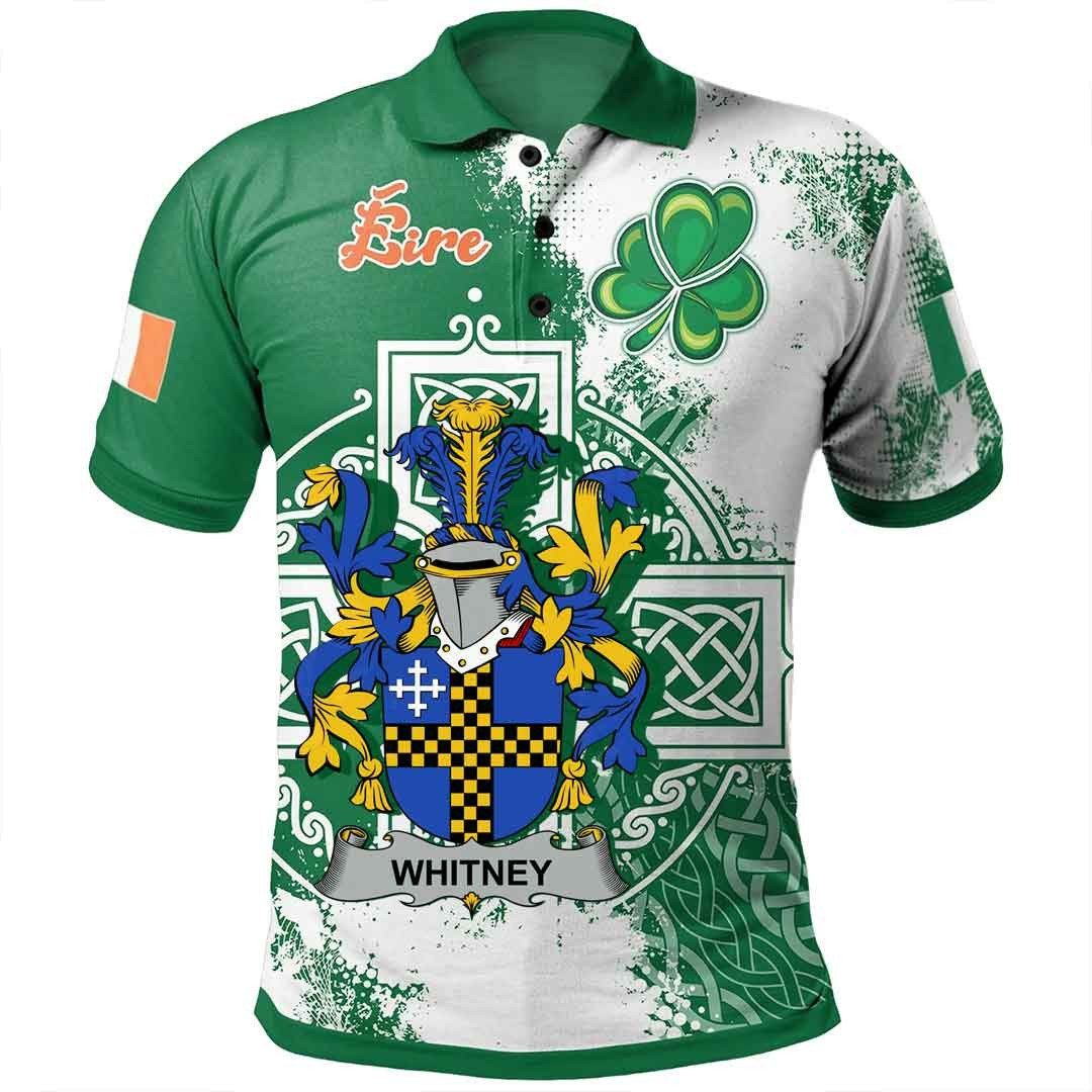 Ireland Clothing - Whitney Irish Family Crest Polo Shirt - Irish Celtic Cross A7 Ireland Clothing - Whitney Irish Family Crest Polo Shirt - Irish Celtic Cross A7