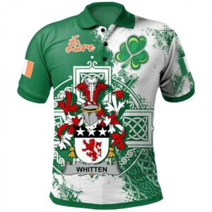 Ireland Clothing - Whitten Irish Family Crest Polo Shirt - Irish Celtic Cross A7