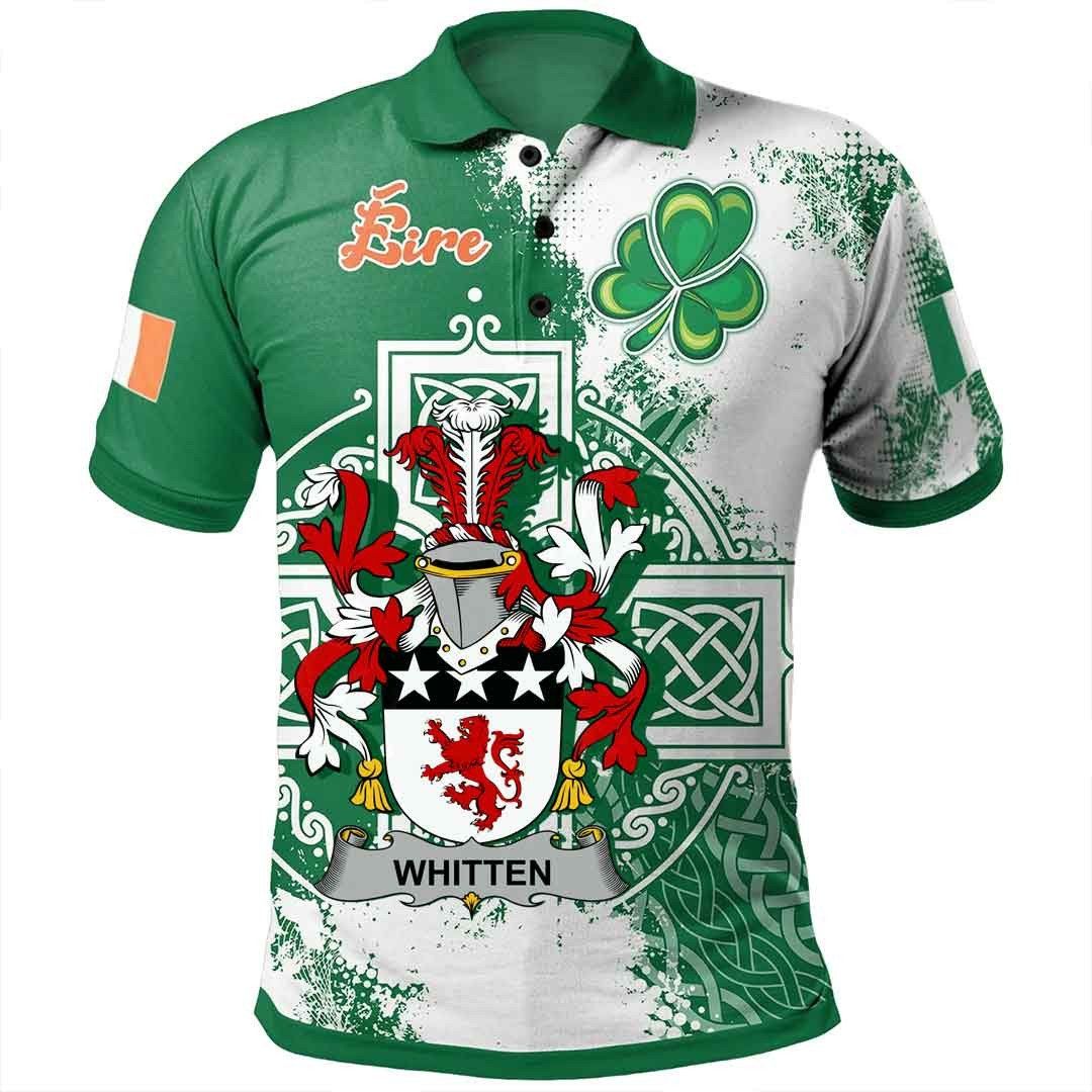 Ireland Clothing - Whitten Irish Family Crest Polo Shirt - Irish Celtic Cross A7 Ireland Clothing - Whitten Irish Family Crest Polo Shirt - Irish Celtic Cross A7