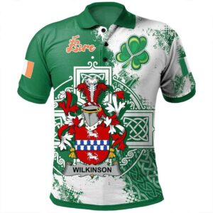 Ireland Clothing - Wilkinson Irish Family Crest Polo Shirt - Irish Celtic Cross A7