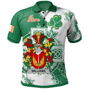 Ireland Clothing - Williams Irish Family Crest Polo Shirt - Irish Celtic Cross A7