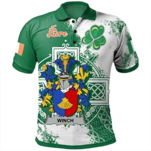 Ireland Clothing - Winch Irish Family Crest Polo Shirt - Irish Celtic Cross A7